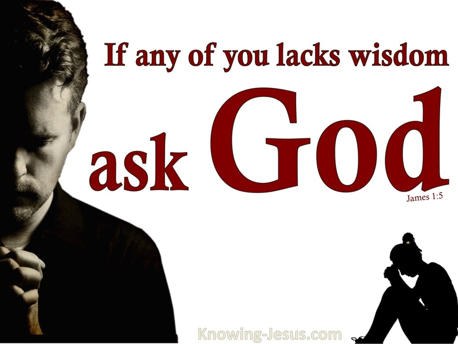 James 1:5 Lack Wisdom Then Seek God (white)